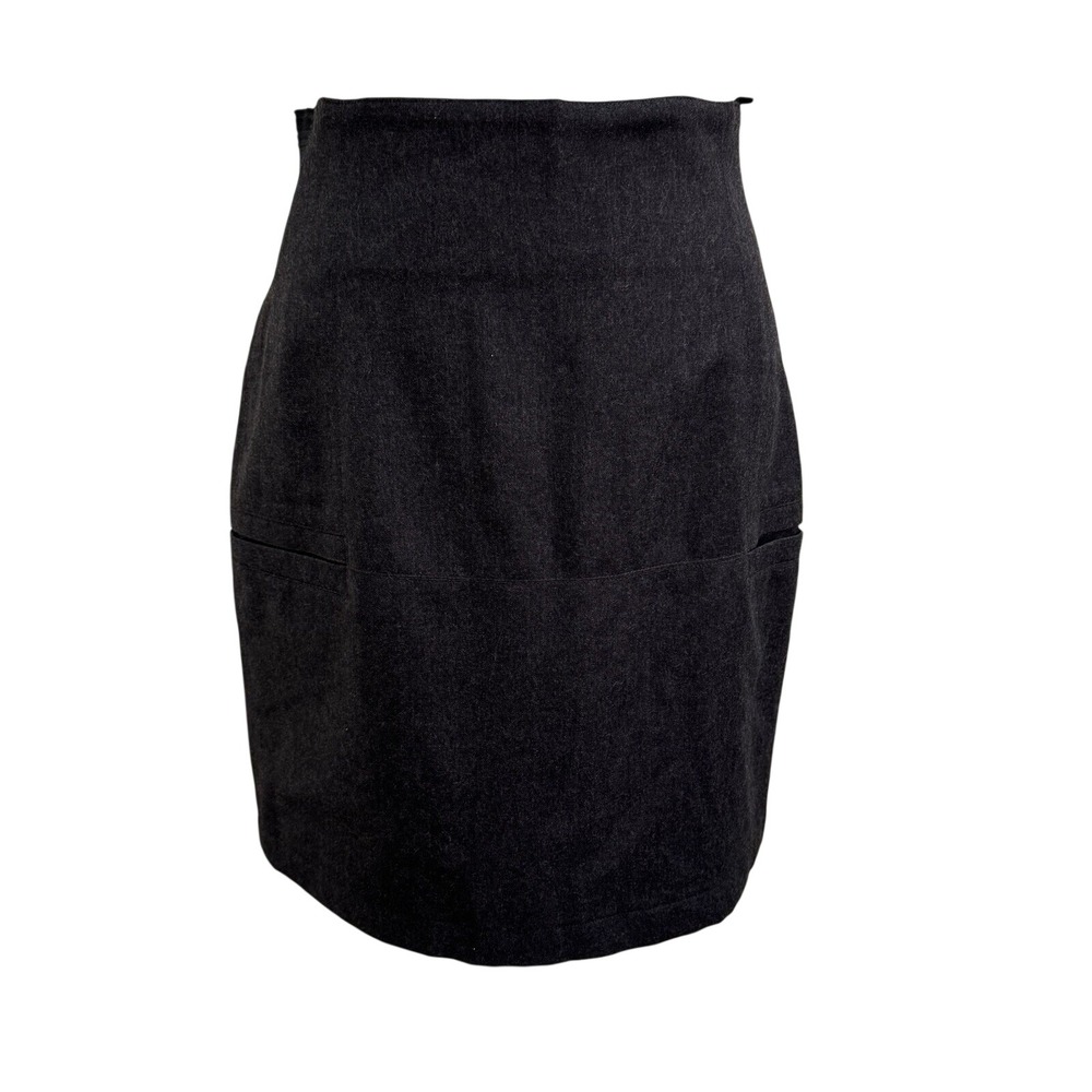 Blacky Dress Berlin Charcoal Grey Wool Blend High Waisted‎ Pencil Skirt Womens